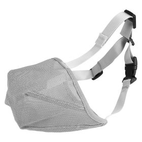 Pet Muzzle Mask Soft Mesh Muzzle Adjustable Dog Mouth Cover with Breathable Mesh Adjustable Neck Forehead Strap for Anti Biting Barking Chewing (Option: PetMuzzleGreyS)