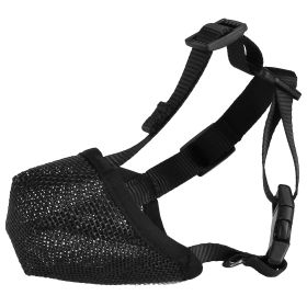 Pet Muzzle Mask Soft Mesh Muzzle Adjustable Dog Mouth Cover with Breathable Mesh Adjustable Neck Forehead Strap for Anti Biting Barking Chewing (Option: PetMuzzleBlackS)